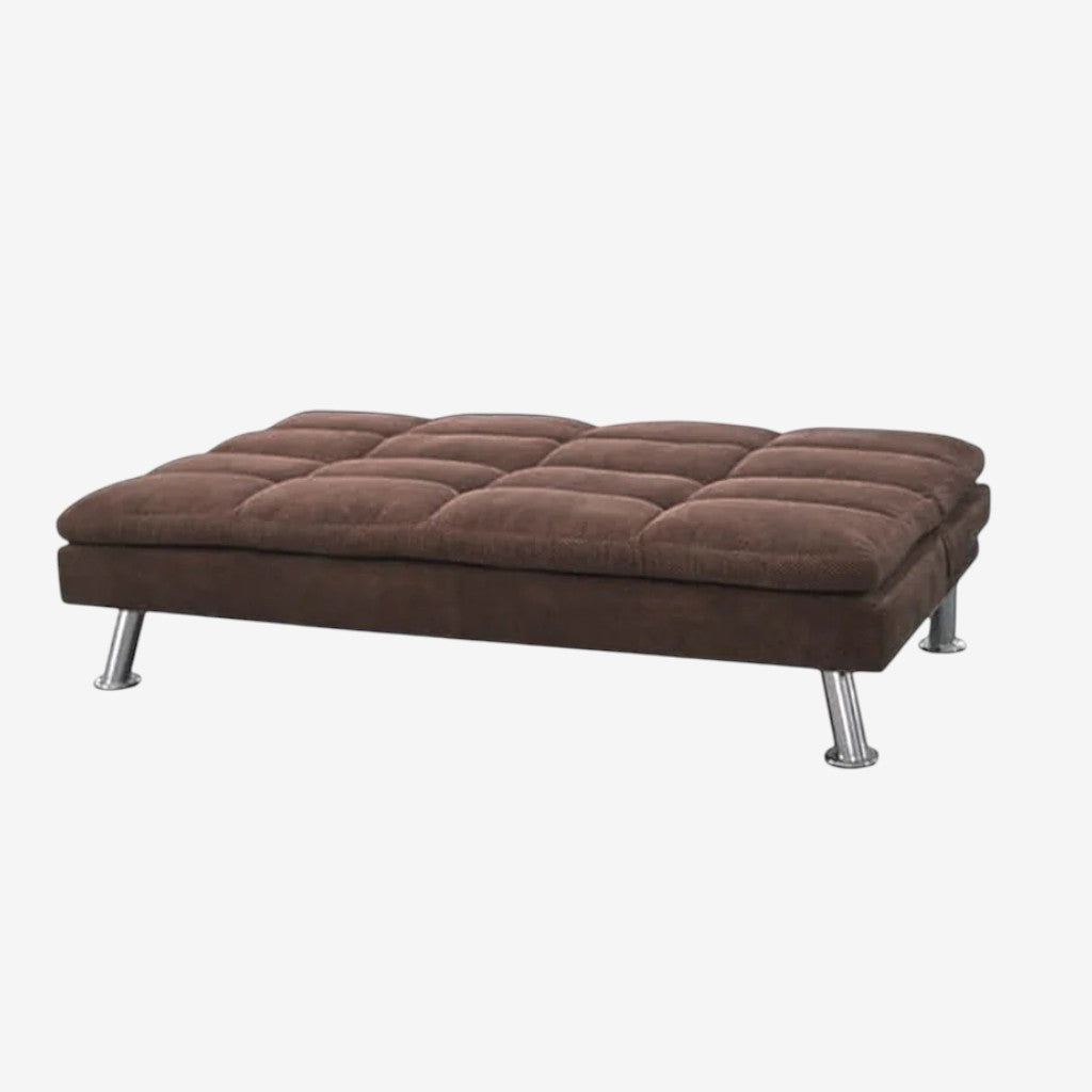 Aaron Fabric Upholstered Sofa Bed With Fold-Down Transition Mechanism - Brown