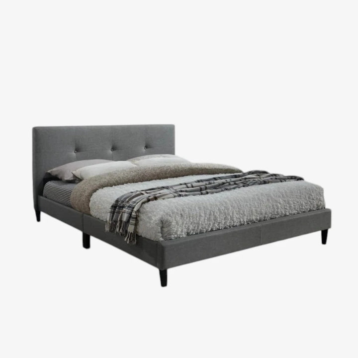 Brizon Fabric Upholstered Platform Bed Frame - Grey