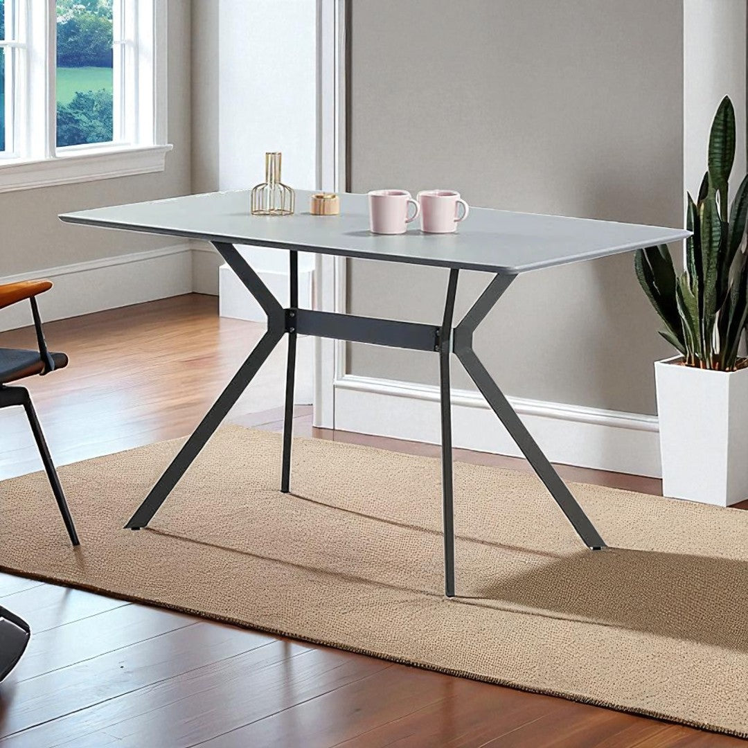 Halifax Scratch Resistant Dining Table In Grey & White Finish