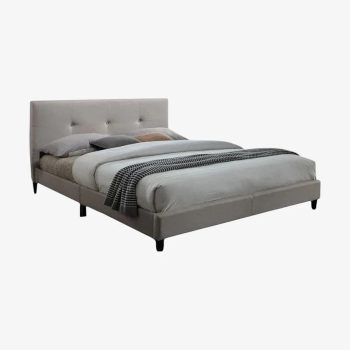 Brizon Fabric Upholstered Platform Bed Frame - Crème