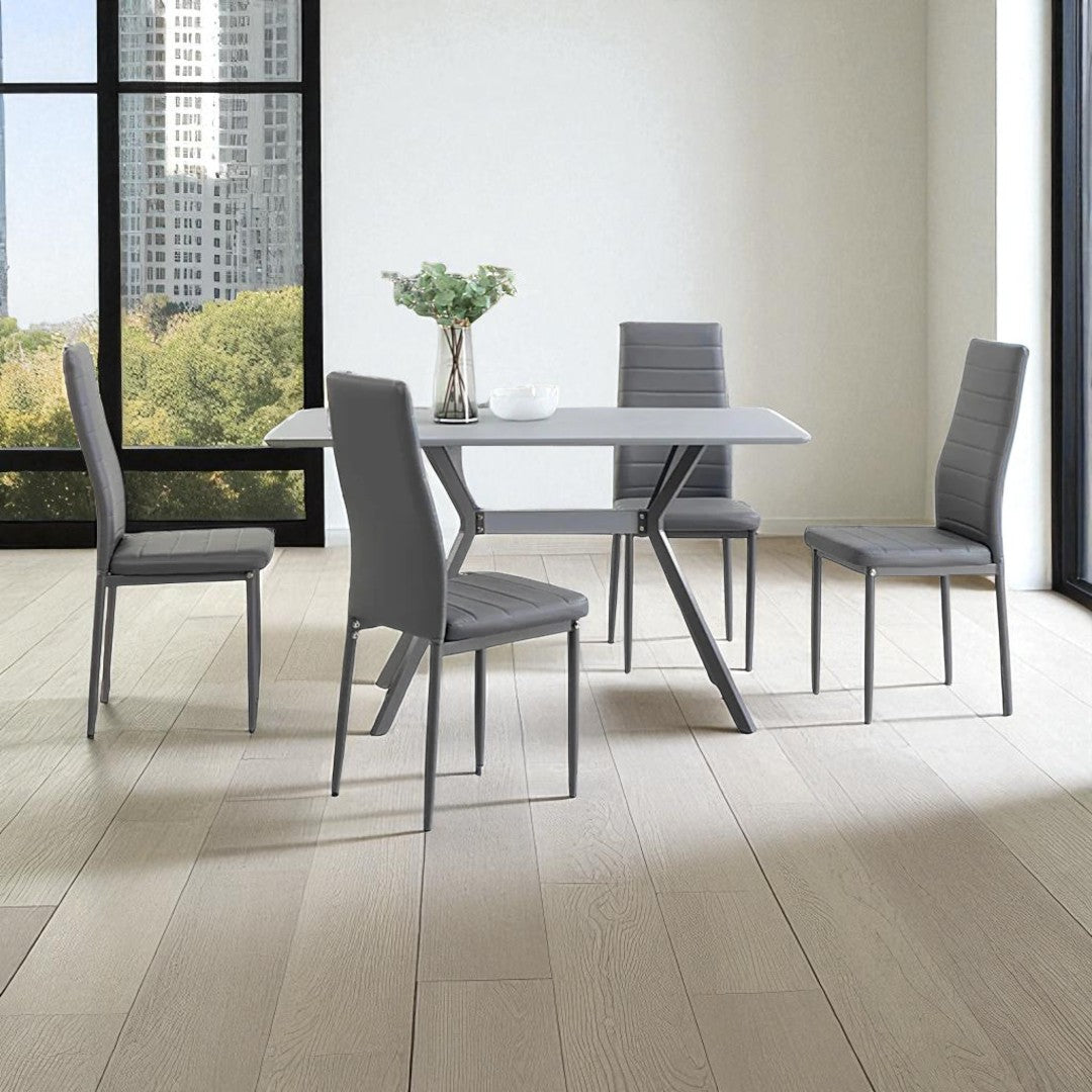 Halifax Scratch Resistant Dining Table In Grey & White Finish