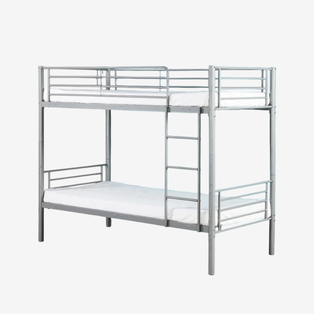 Reston Metallic Convertible Bunk Bed (Single/ Single) - Silver