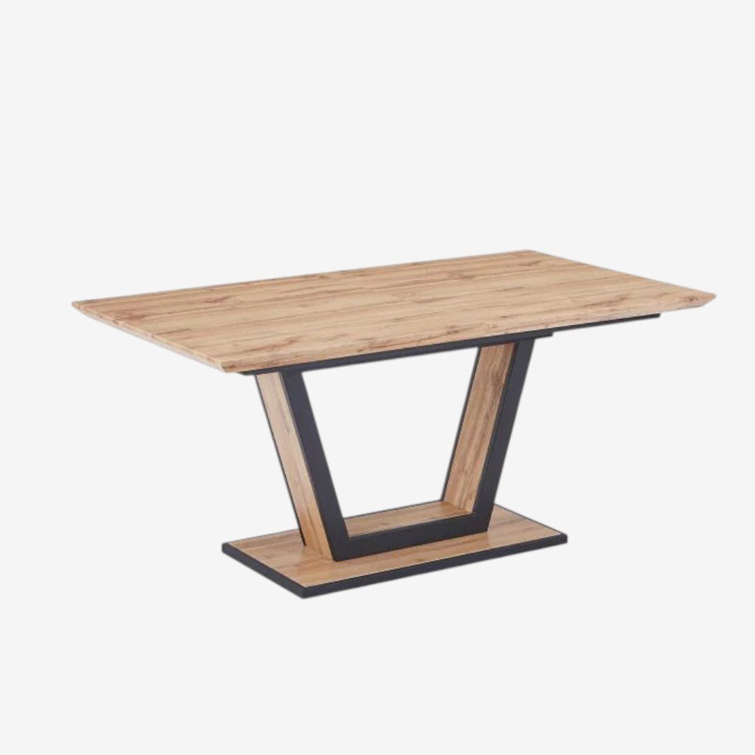 Zarek Extendable Wooden Dining Table - Natural/ Black