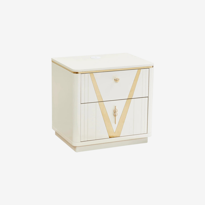 Fable 8-Piece Bedroom Set - White/ Gold | Timeless, Stylish, Durable & Storage Solution