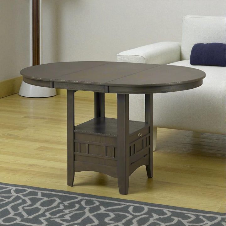Everwood Wooden Counter Height Dining Table With Extension Leaf - Grey