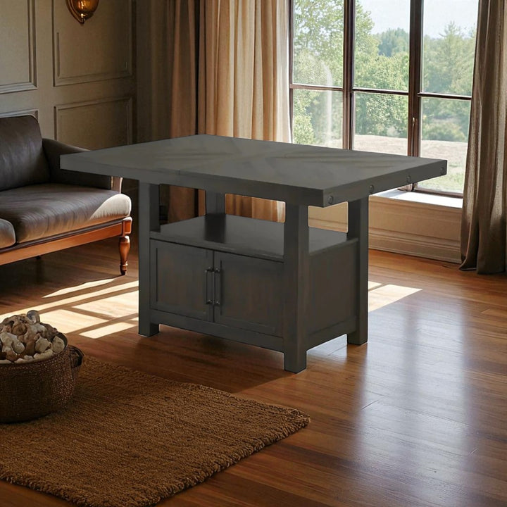 Oren Wooden Counter Height Dining Table With 20" Removable Extension Leaf - Dark  Oak