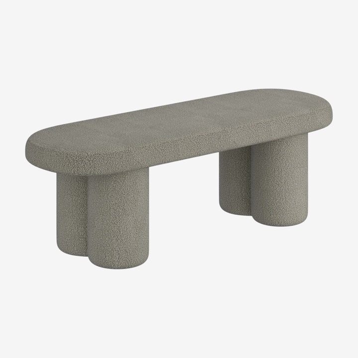 Orix Fabric Upholstered Accent Bench - Warm Grey
