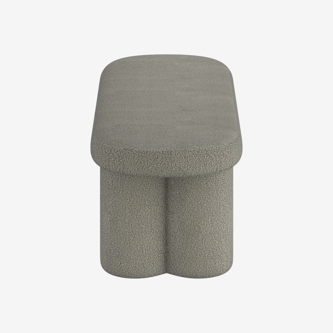 Orix Fabric Upholstered Accent Bench - Warm Grey