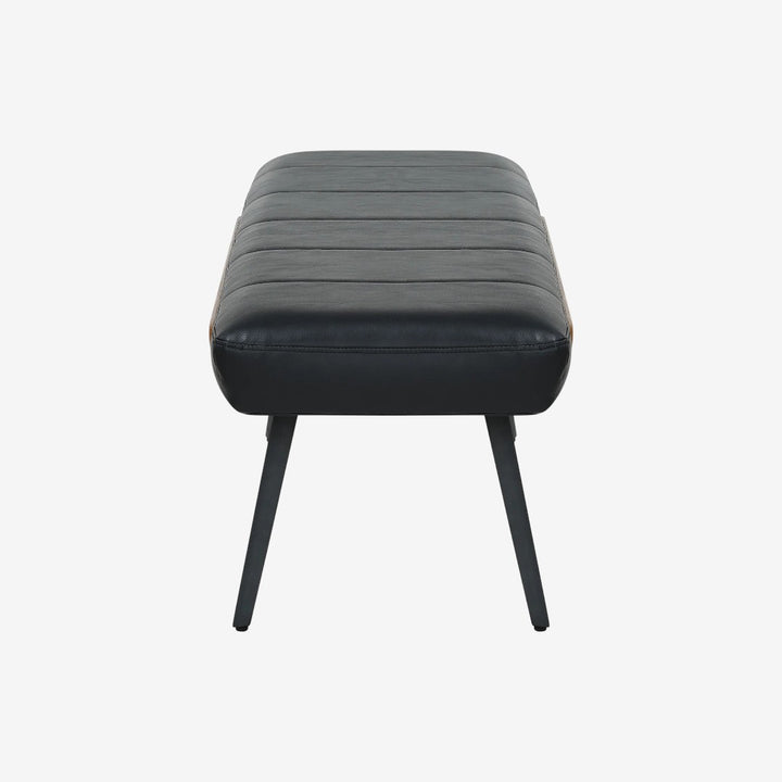Firo Fabric Upholstered Accent Bench - Black/ Walnut