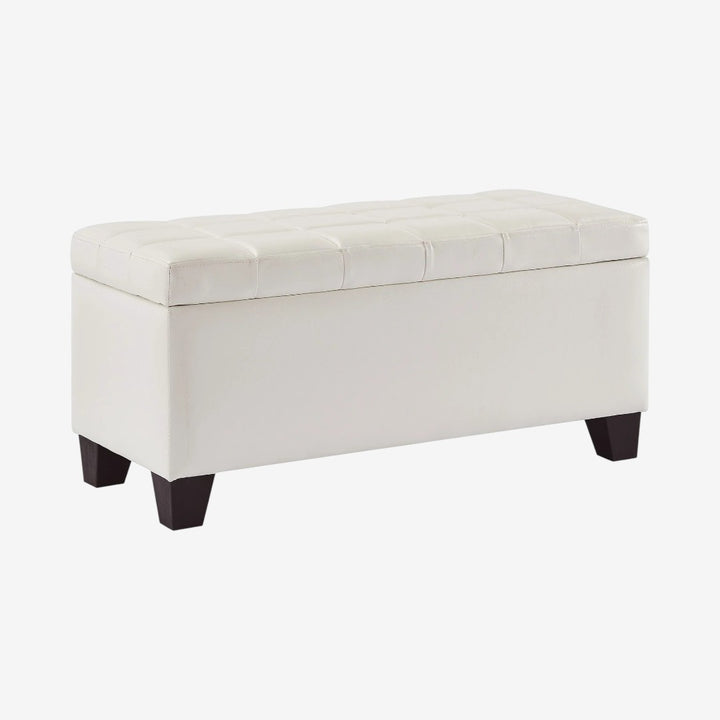 Frank Rectangular Storage Ottoman Bench In Striking White Finish