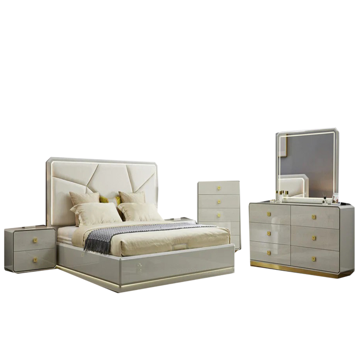 Warner 8-Piece Bedroom Set - Beige | Timeless, Stylish, Storage Solution & Built to Last