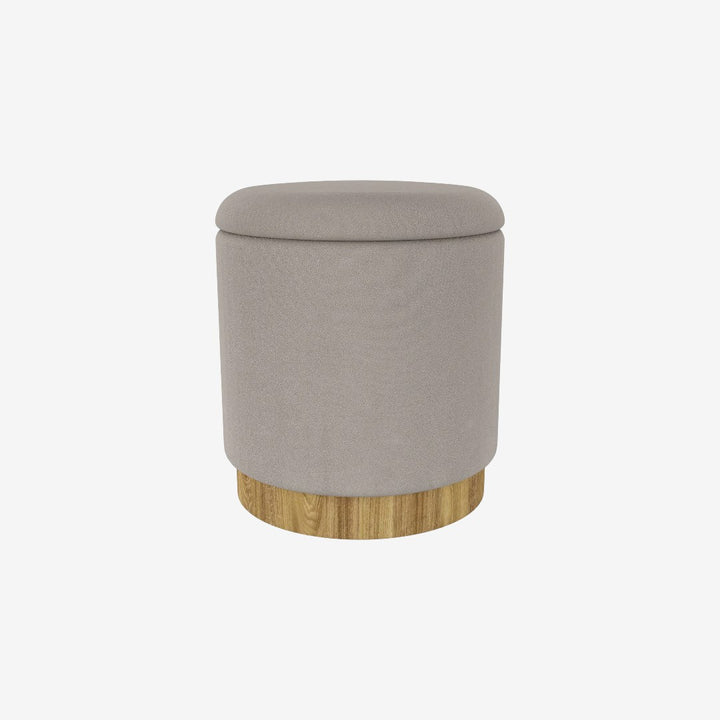 Elan Fabric Upholstered Accent Ottoman With Storage Compartment - Warm Grey