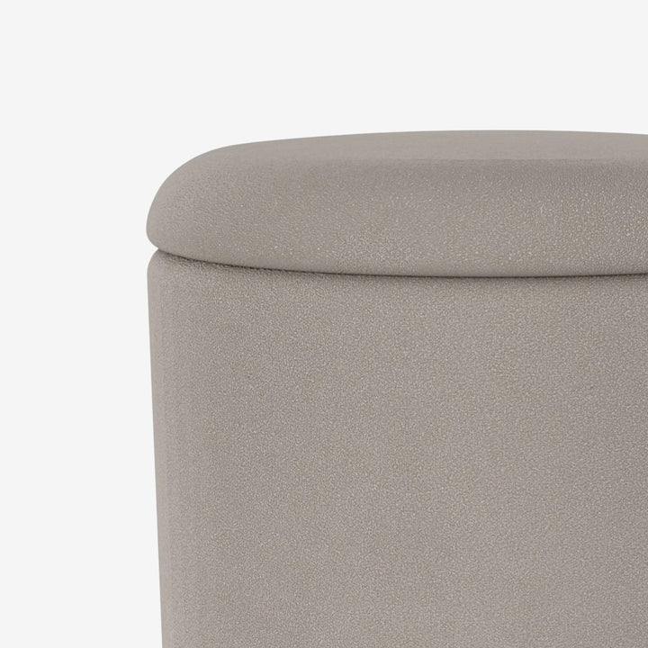 Elan Fabric Upholstered Accent Ottoman With Storage Compartment - Warm Grey