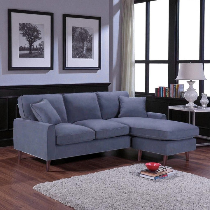 Amelia Fabric Upholstered Sectional Sofa With Reversible Chaise - Grey