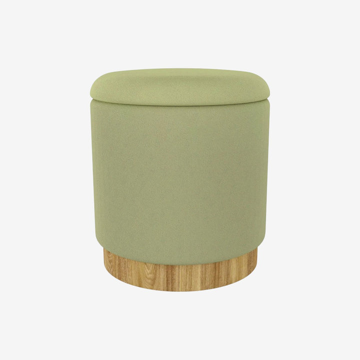 Elan Fabric Upholstered Accent Ottoman With Storage Compartment - Sage