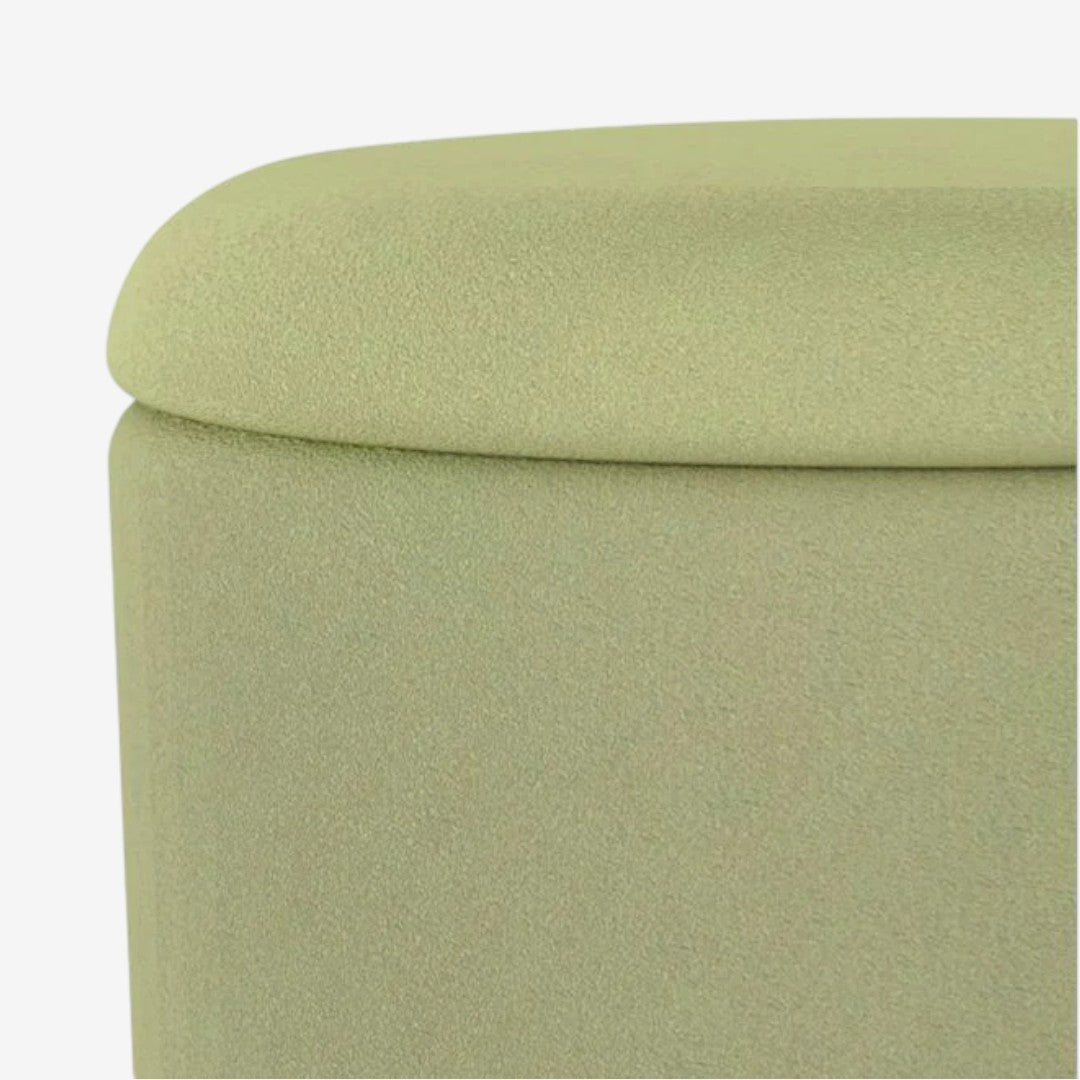 Elan Fabric Upholstered Accent Ottoman With Storage Compartment - Sage