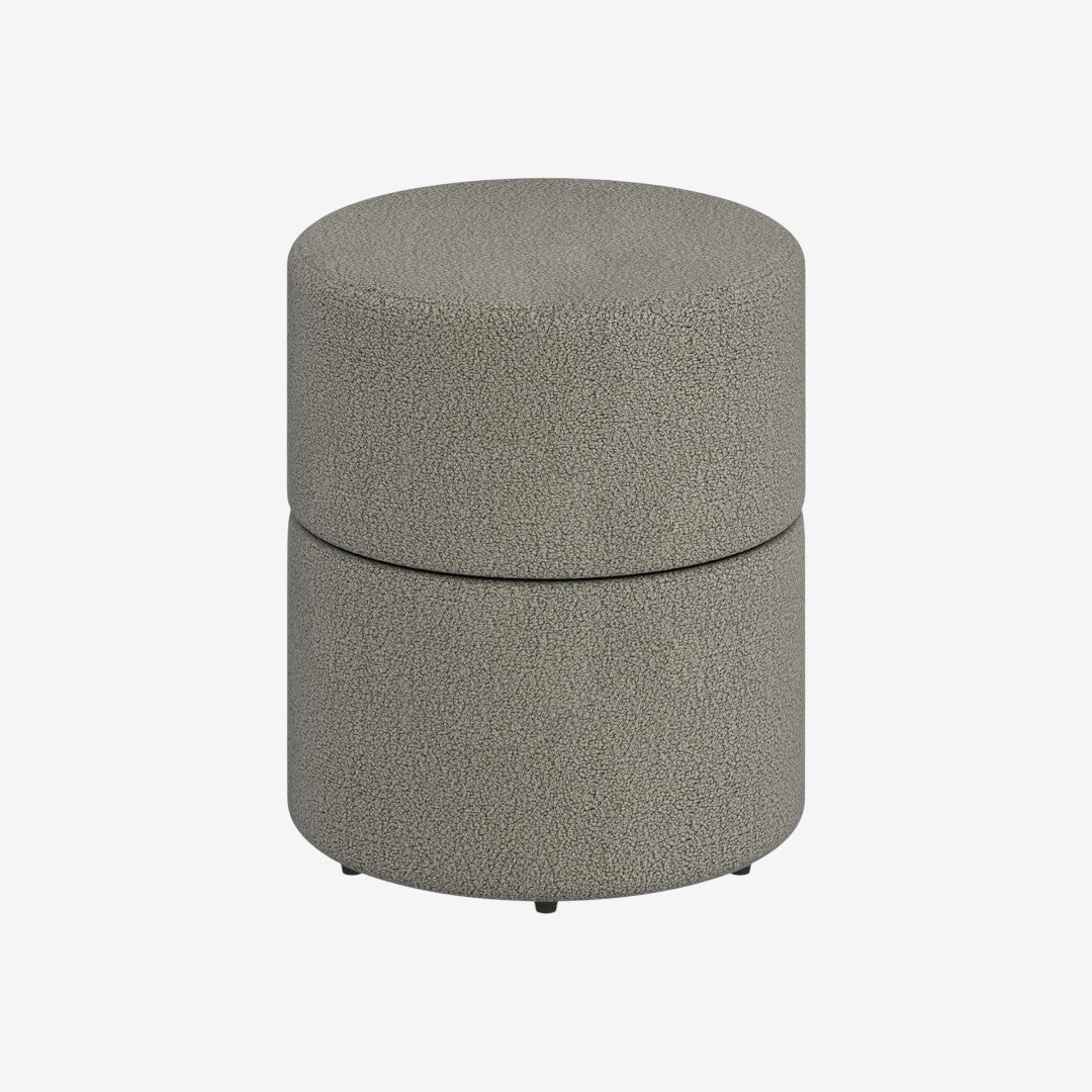 Liro Accent Swivel Ottoman in Fabric Upholstery - Warm Grey