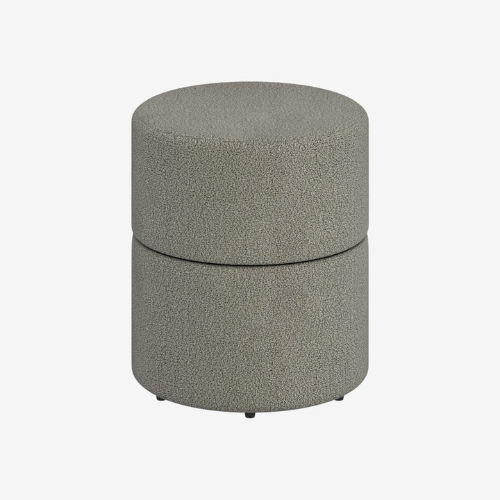 Liro Accent Swivel Ottoman in Fabric Upholstery - Warm Grey