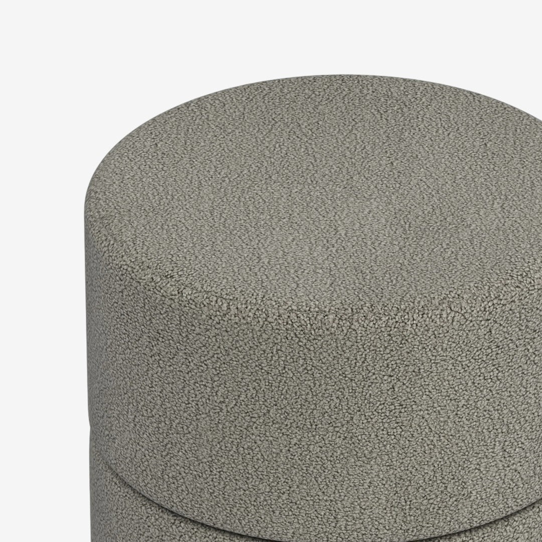 Liro Accent Swivel Ottoman in Fabric Upholstery - Warm Grey