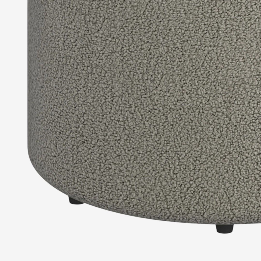 Liro Accent Swivel Ottoman in Fabric Upholstery - Warm Grey