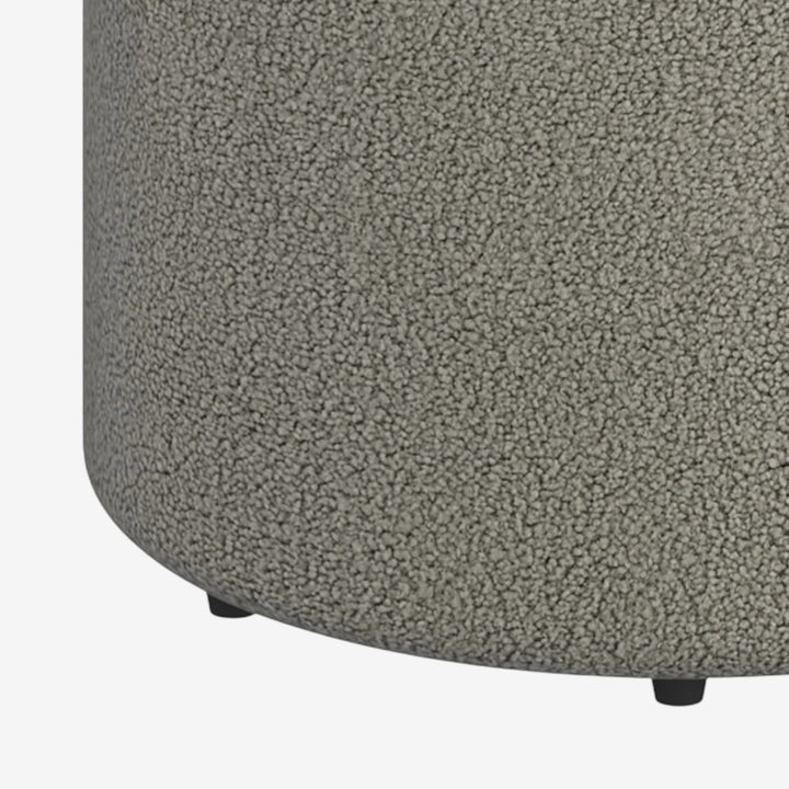 Liro Accent Swivel Ottoman in Fabric Upholstery - Warm Grey