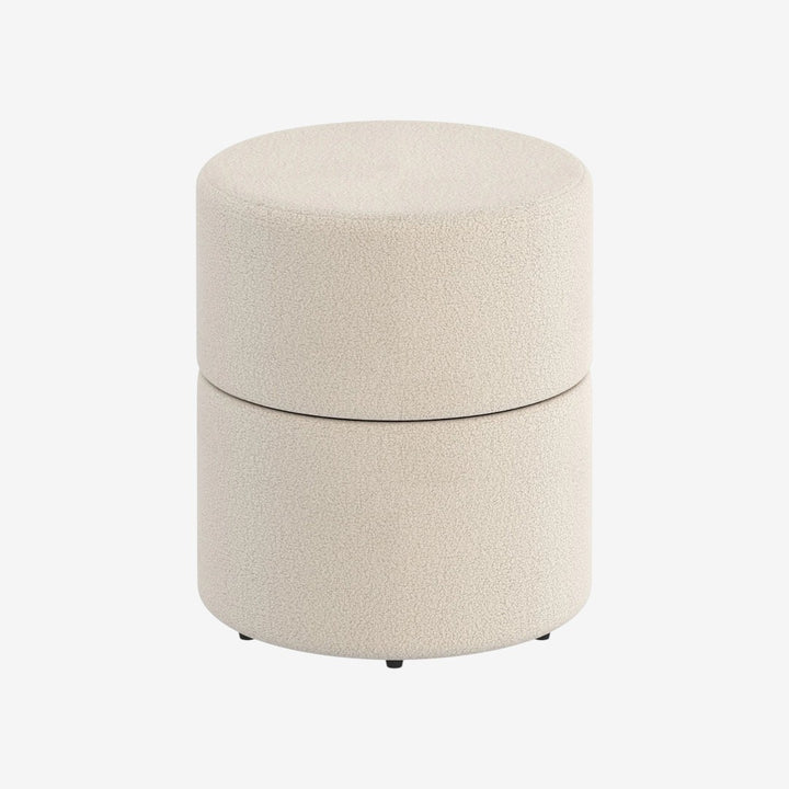 Liro Accent Swivel Ottoman in Fabric Upholstery - Cream