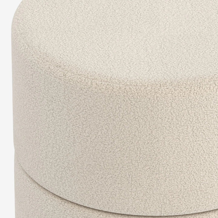 Liro Accent Swivel Ottoman in Fabric Upholstery - Cream