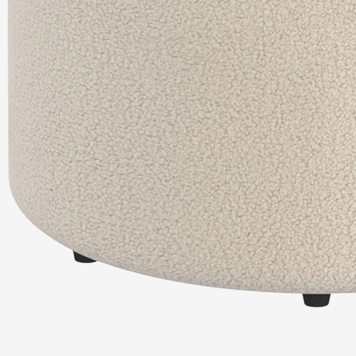 Liro Accent Swivel Ottoman in Fabric Upholstery - Cream