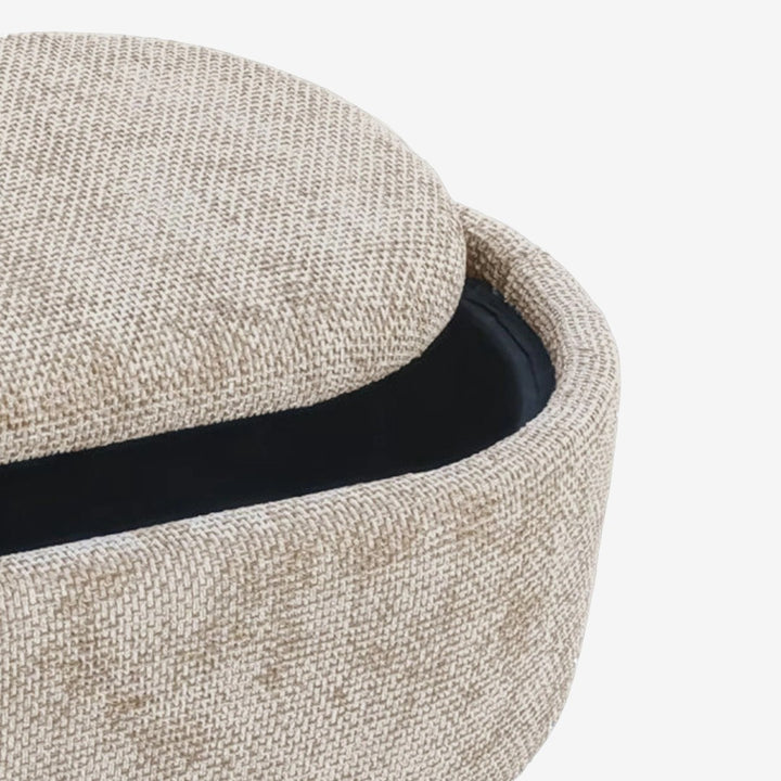 Jimmy Fabric Upholstered Storage Ottoman Bench - Beige
