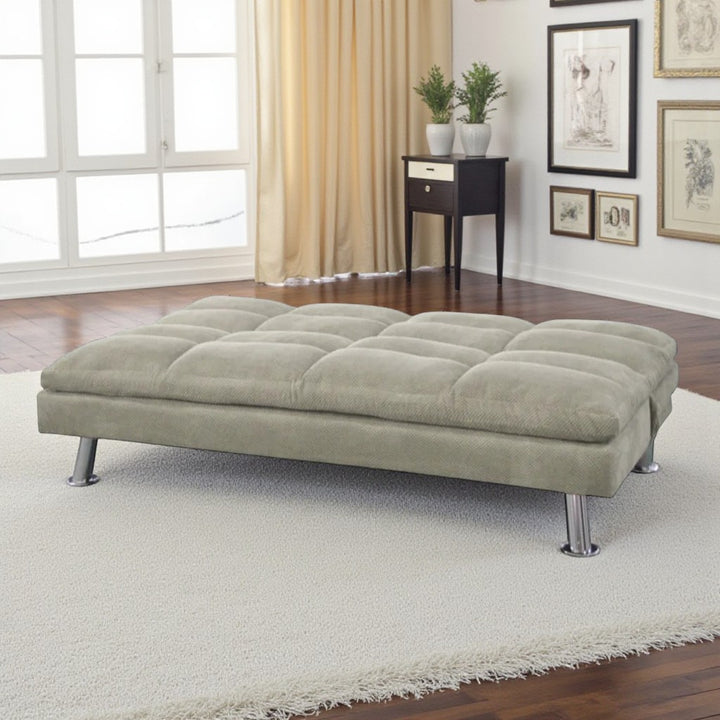 Aaron Fabric Upholstered Sofa Bed With Fold-Down Transition Mechanism - Grey
