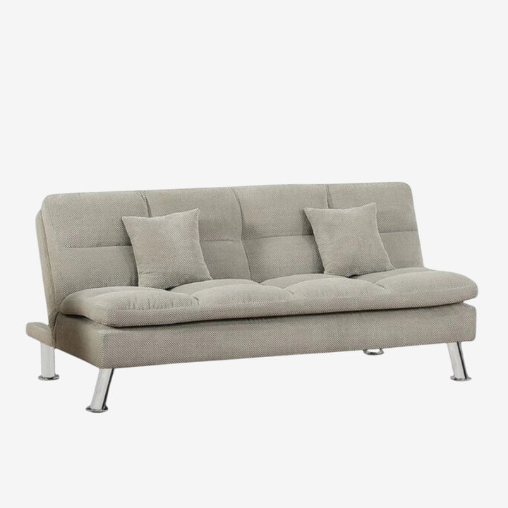 Aaron Fabric Upholstered Sofa Bed With Fold-Down Transition Mechanism - Grey