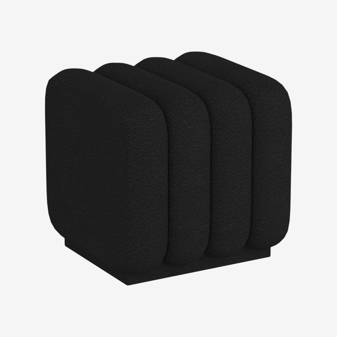 Vexo Fabric Upholstered Square Accent Ottoman - Black