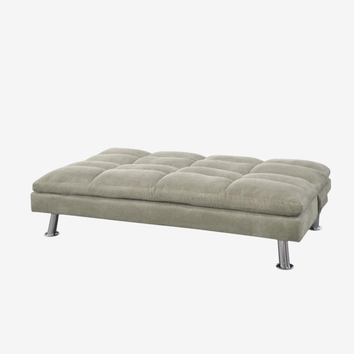 Aaron Fabric Upholstered Sofa Bed With Fold-Down Transition Mechanism - Grey