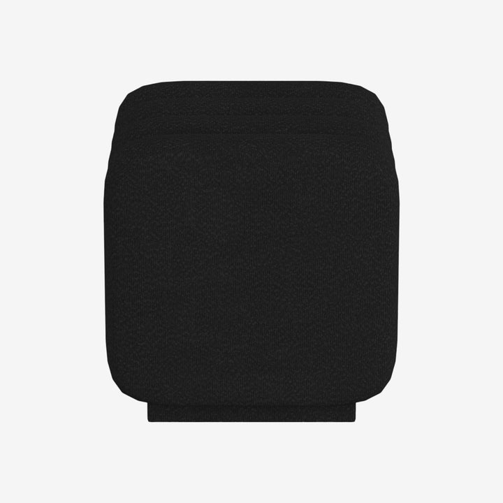 Vexo Fabric Upholstered Square Accent Ottoman - Black