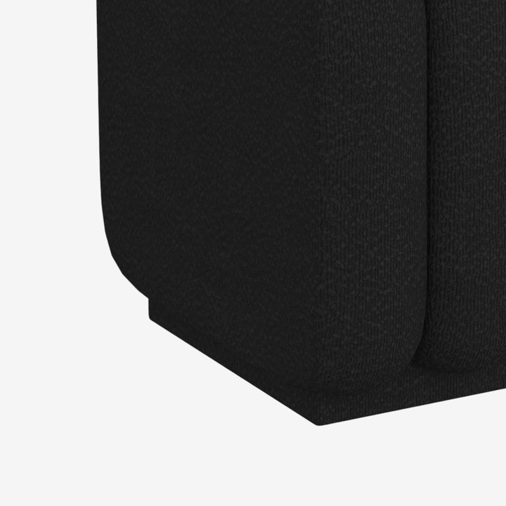 Vexo Fabric Upholstered Square Accent Ottoman - Black