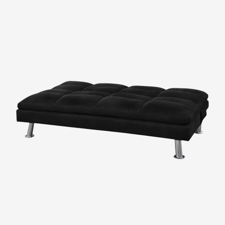 Aaron Fabric Upholstered Sofa Bed With Fold-Down Transition Mechanism - Black