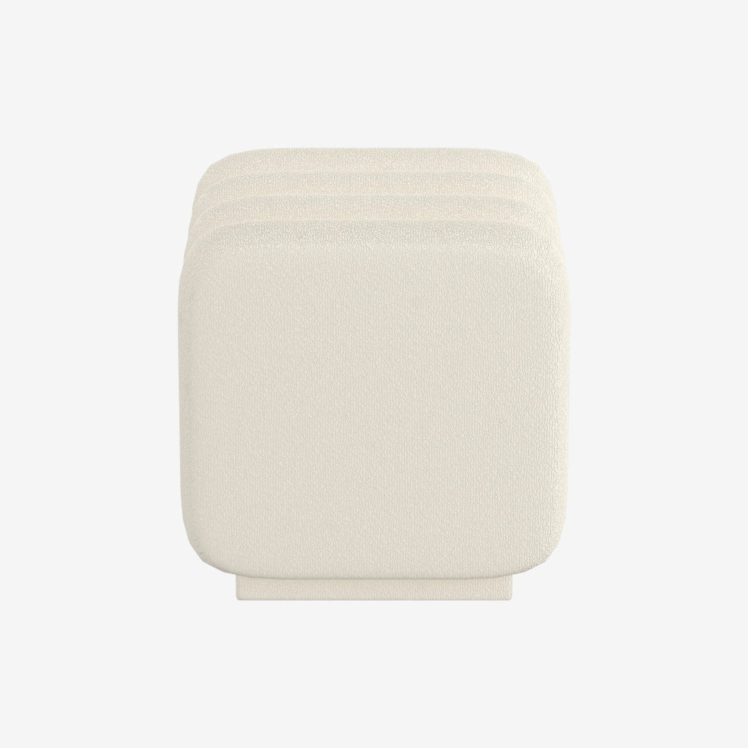 Vexo Fabric Upholstered Square Accent Ottoman - Ivory
