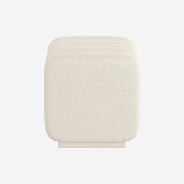 Vexo Fabric Upholstered Square Accent Ottoman - Ivory