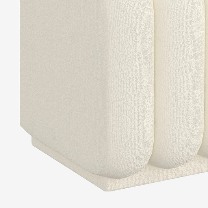 Vexo Fabric Upholstered Square Accent Ottoman - Ivory