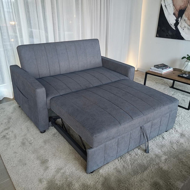 Melissa Sofa Bed In Fabric Upholstery - Charcoal