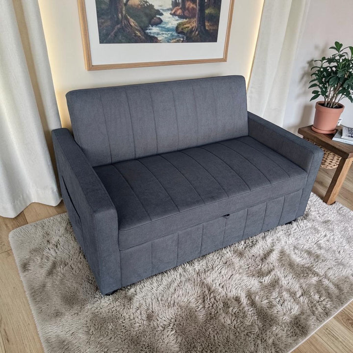 Melissa Sofa Bed In Fabric Upholstery - Charcoal
