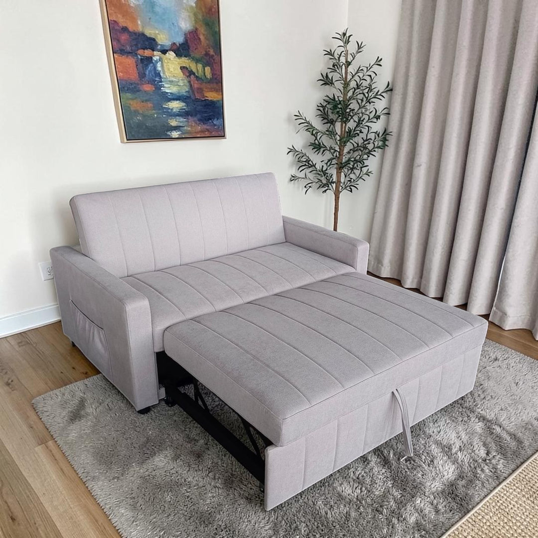 Melissa Sofa Bed In Fabric Upholstery - Cream
