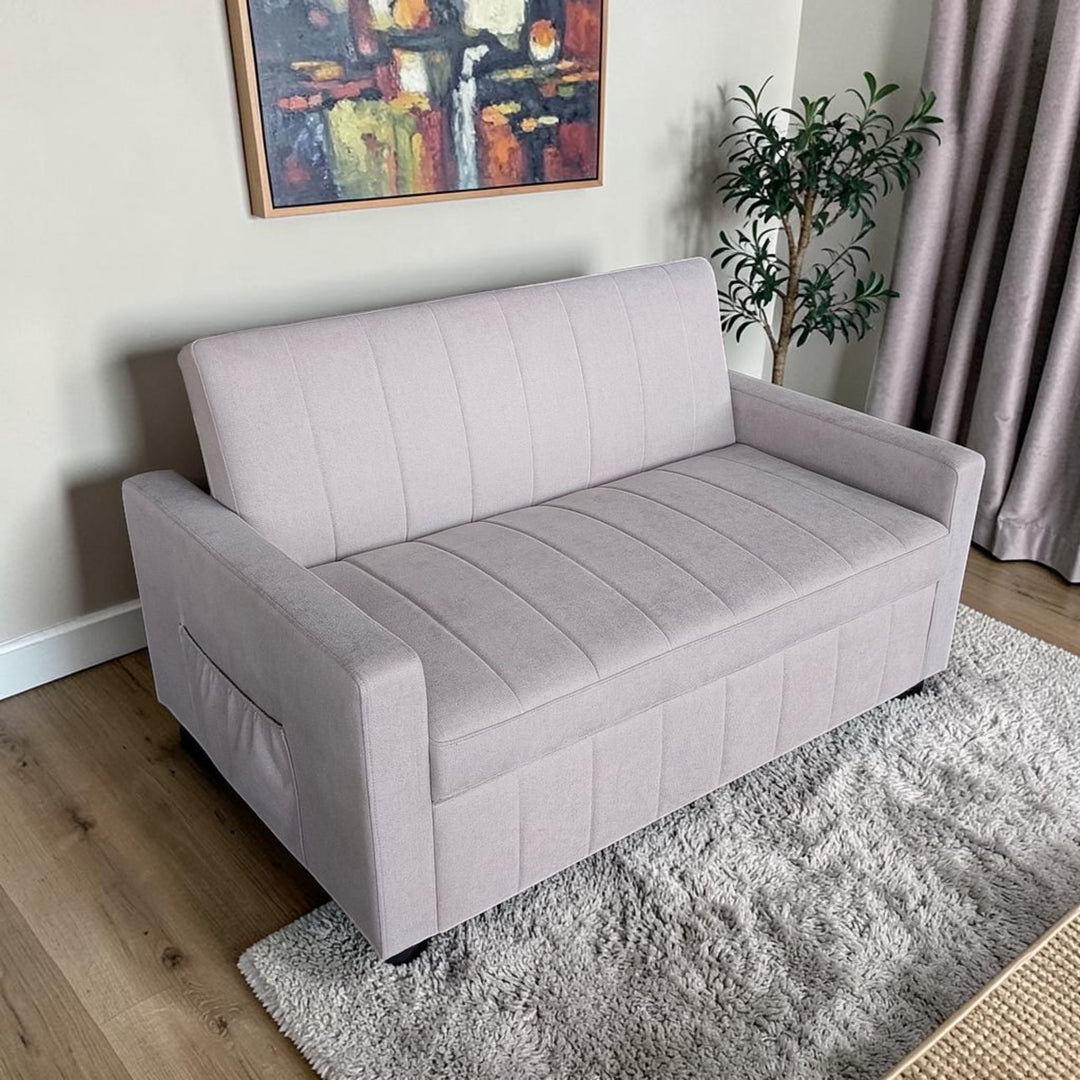 Melissa Sofa Bed In Fabric Upholstery - Cream