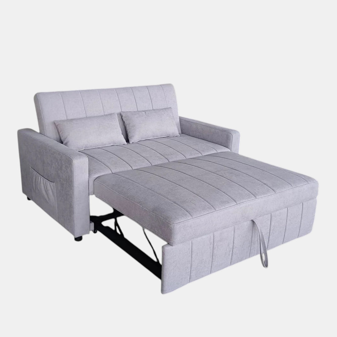 Melissa Sofa Bed In Fabric Upholstery - Light Grey