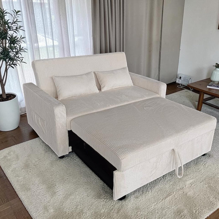 Jade Sofa Bed In Fabric Upholstery - Cream