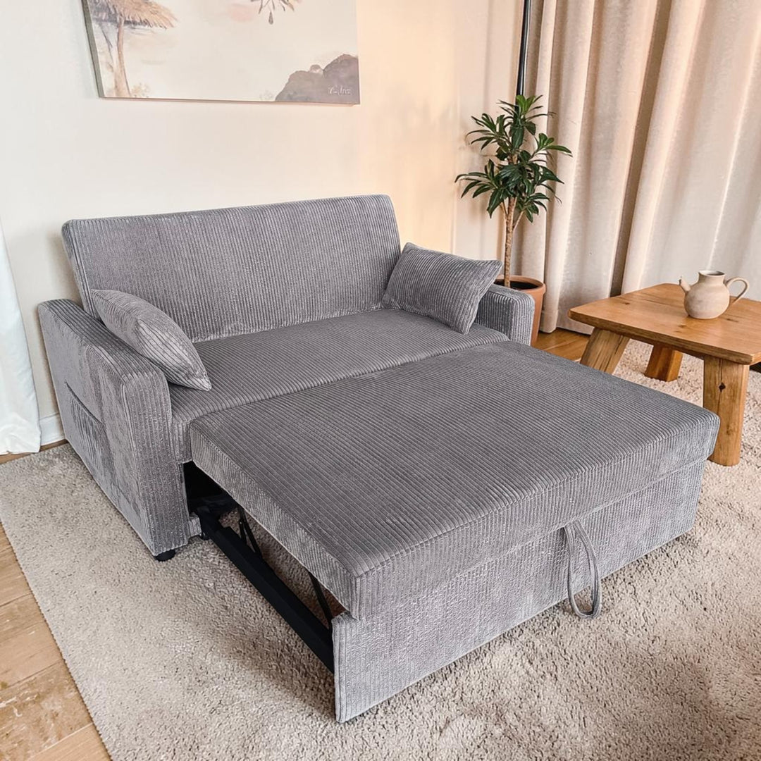 Jade Sofa Bed In Fabric Upholstery - Grey